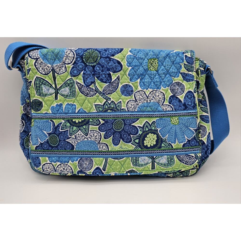 Vera Bradley Doodle Daisy Laptop Quilt Bag Shoulder Messenger Travel Office